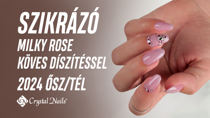 Szikrázó Milky Rose építőzselé kövezéssel 